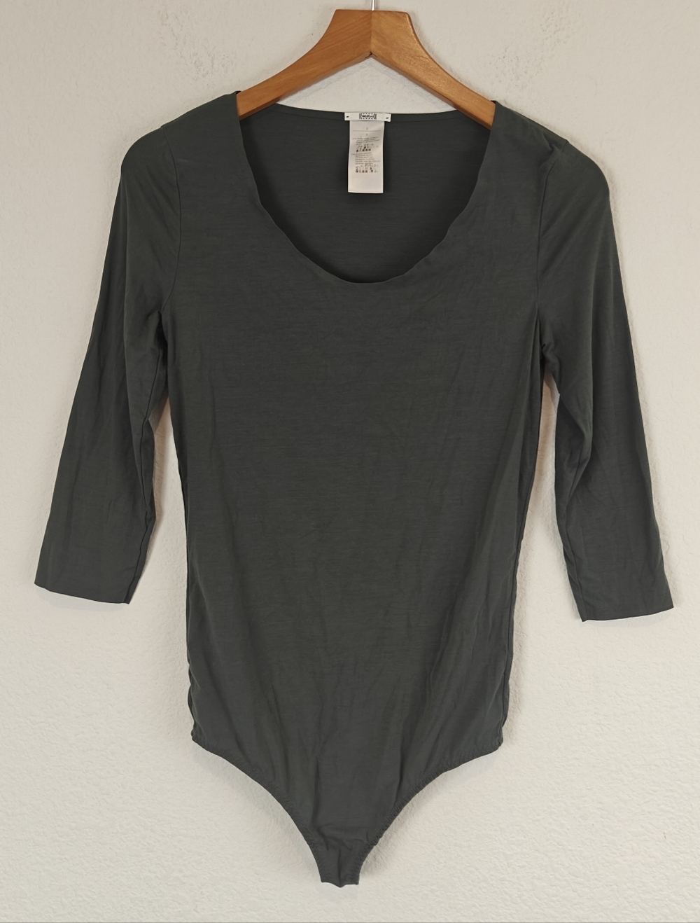 Wolford Green Sculpting Bodysuit | 3/4 Sleeve Minimal Stretch Luxury Top S